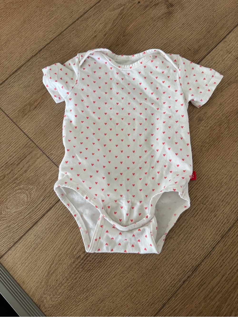 Magnetic Me White Bodysuit with Pink Heart Print